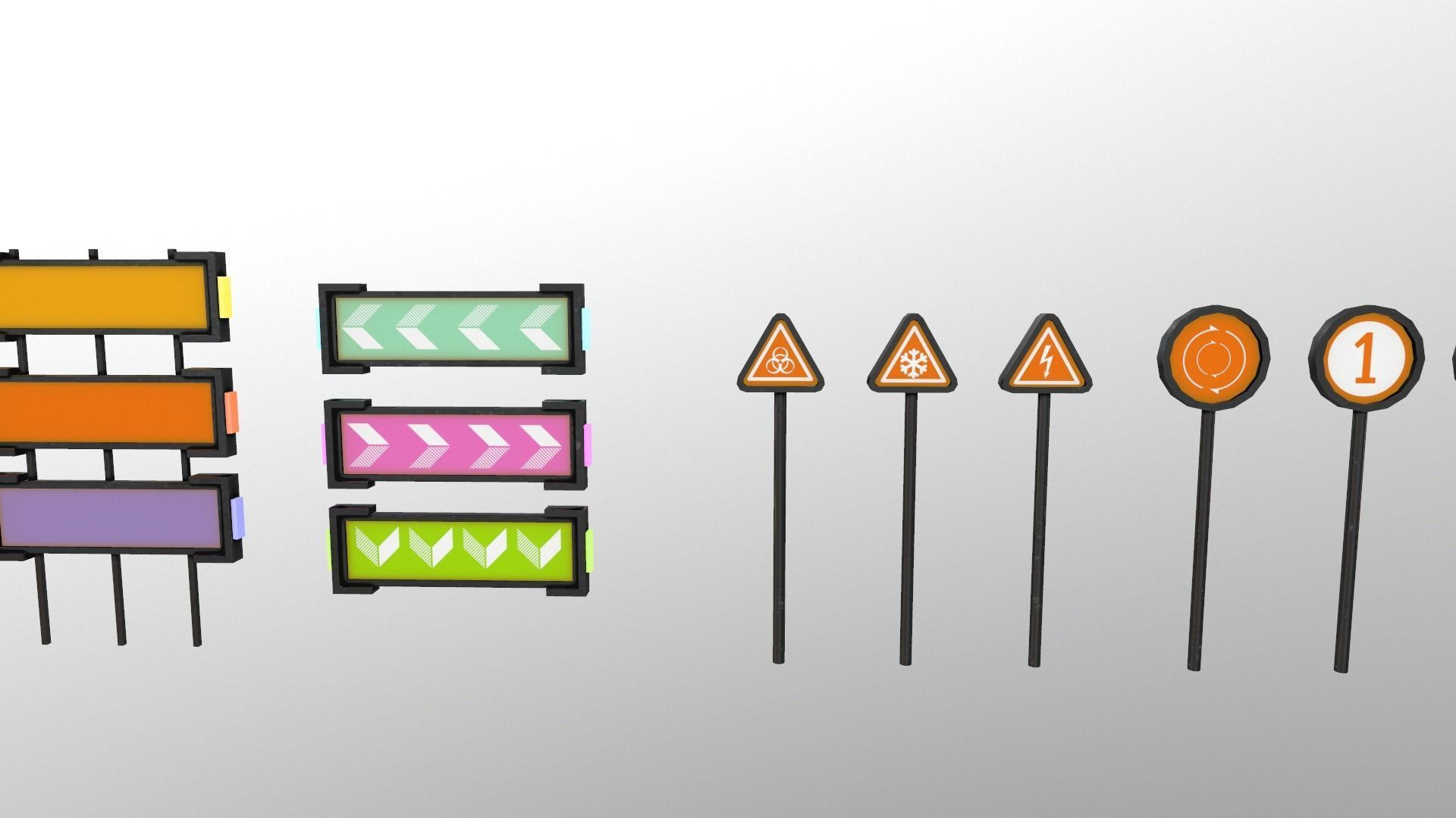 Sci-Fi Signs Low-poly 3D model_8