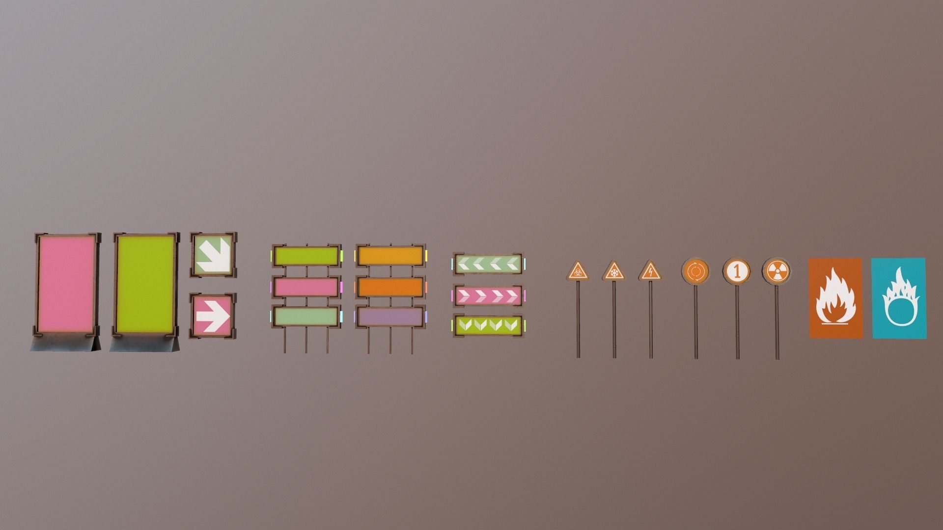 Sci-Fi Signs Low-poly 3D model_15