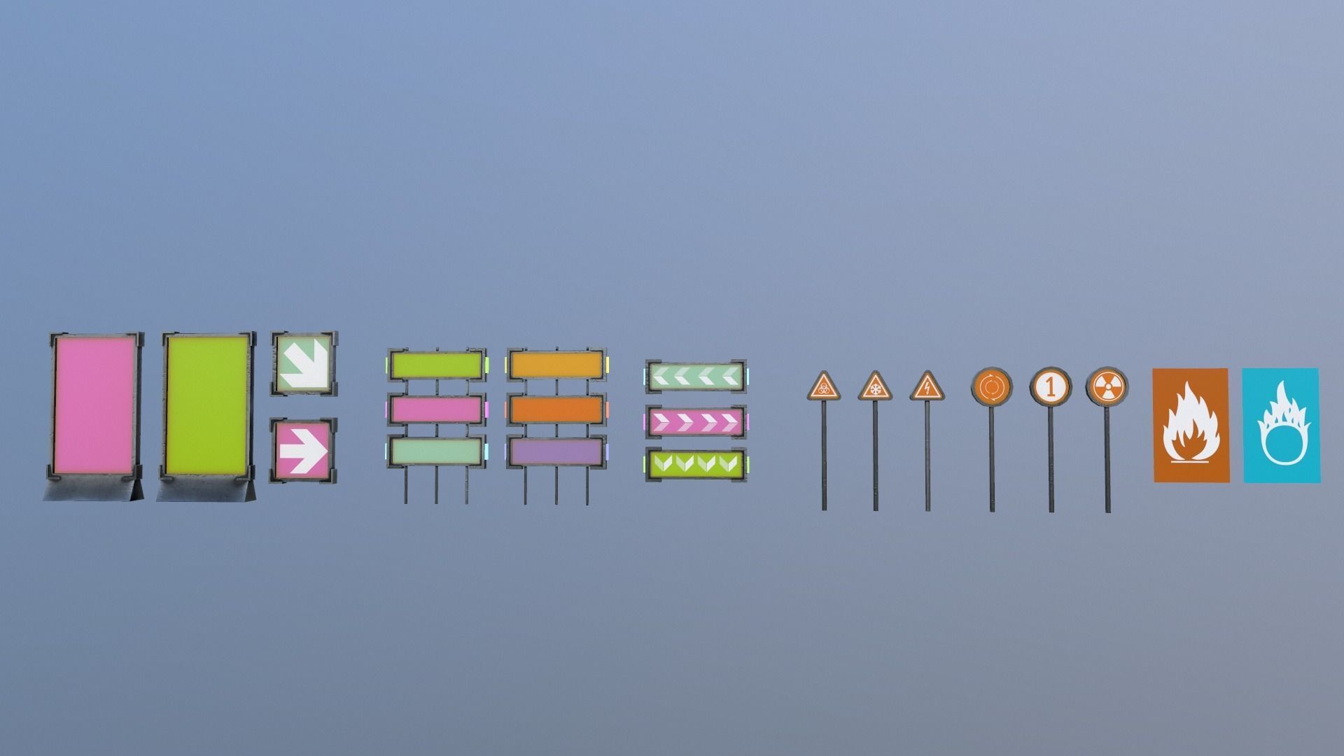 Sci-Fi Signs Low-poly 3D model_26