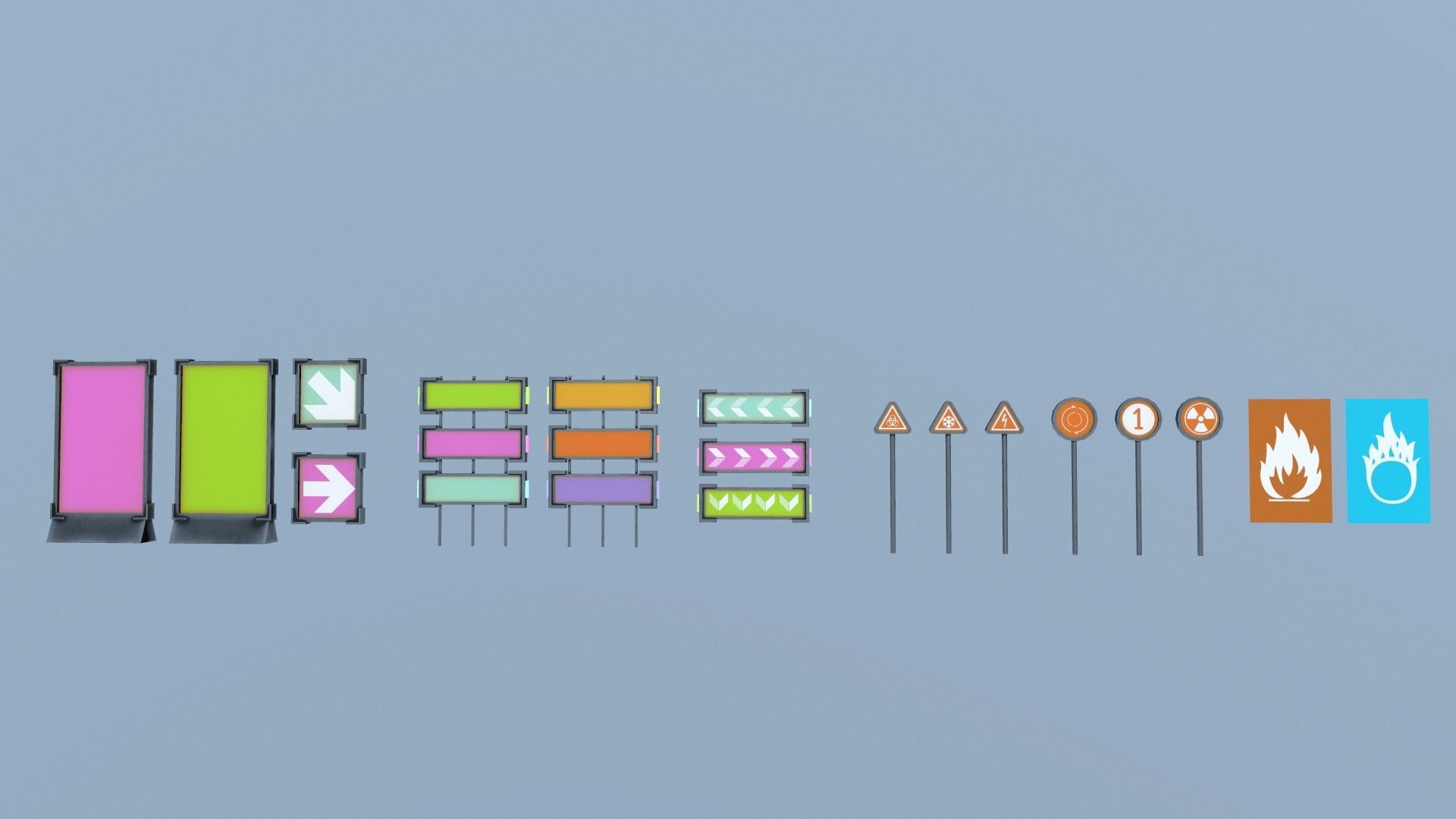 Sci-Fi Signs Low-poly 3D model_14