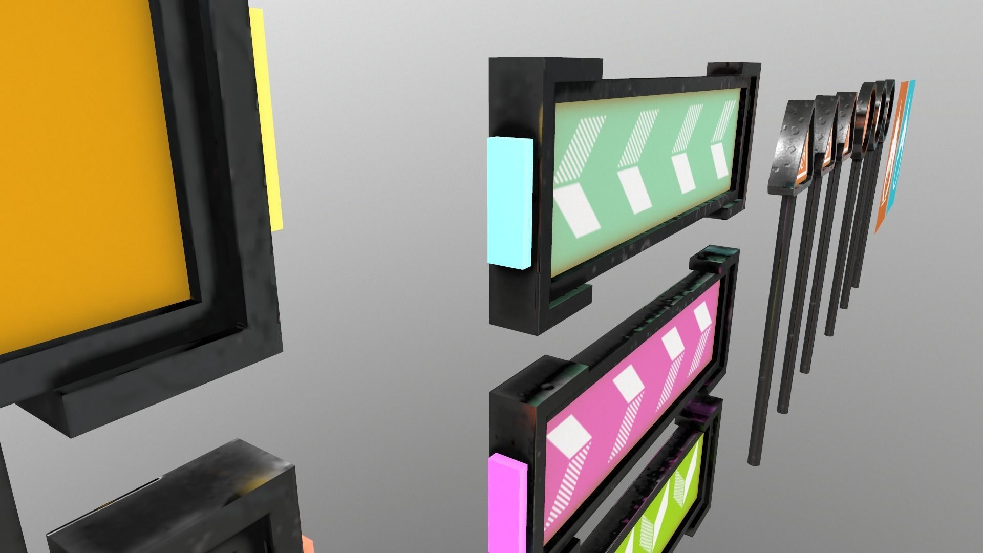 Sci-Fi Signs Low-poly 3D model_11