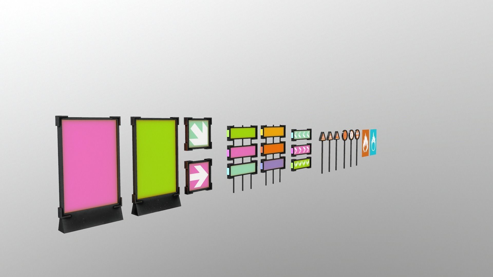 Sci-Fi Signs Low-poly 3D model_2