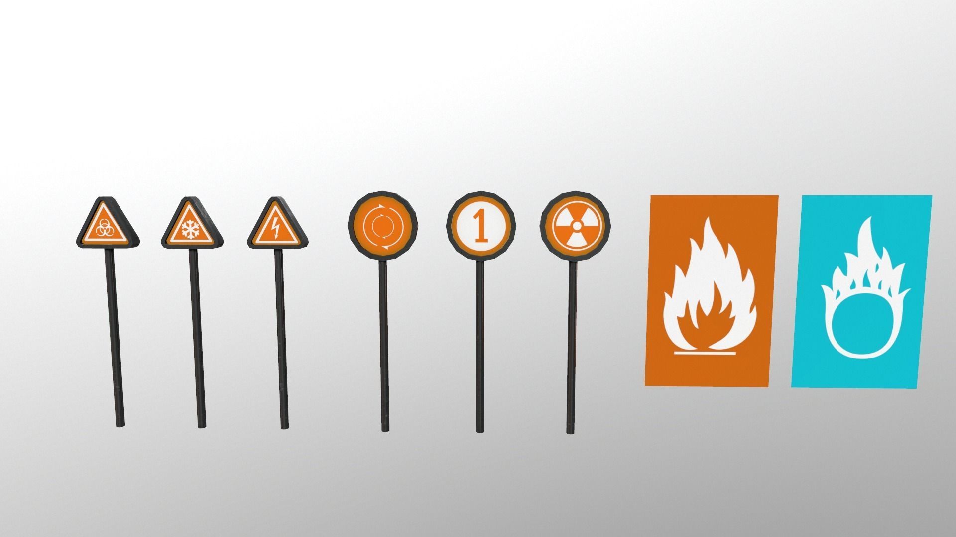 Sci-Fi Signs Low-poly 3D model_9