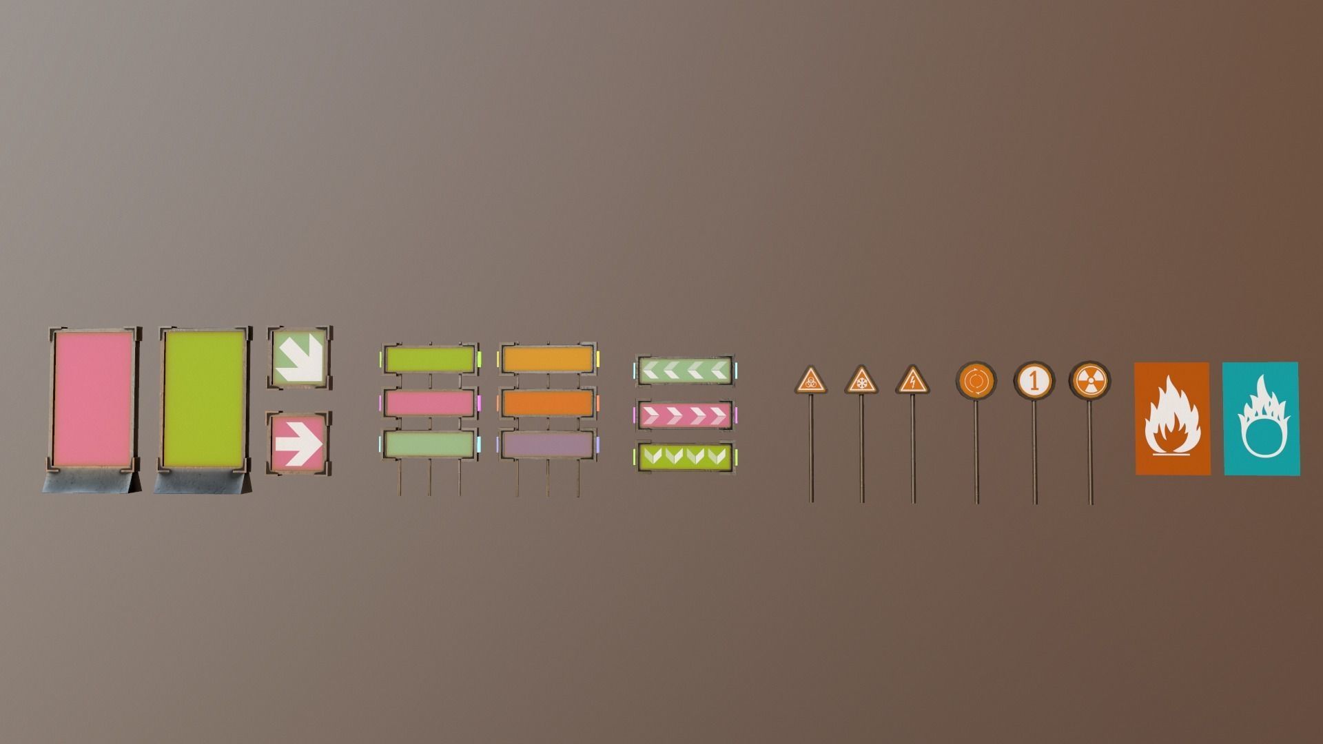 Sci-Fi Signs Low-poly 3D model_28