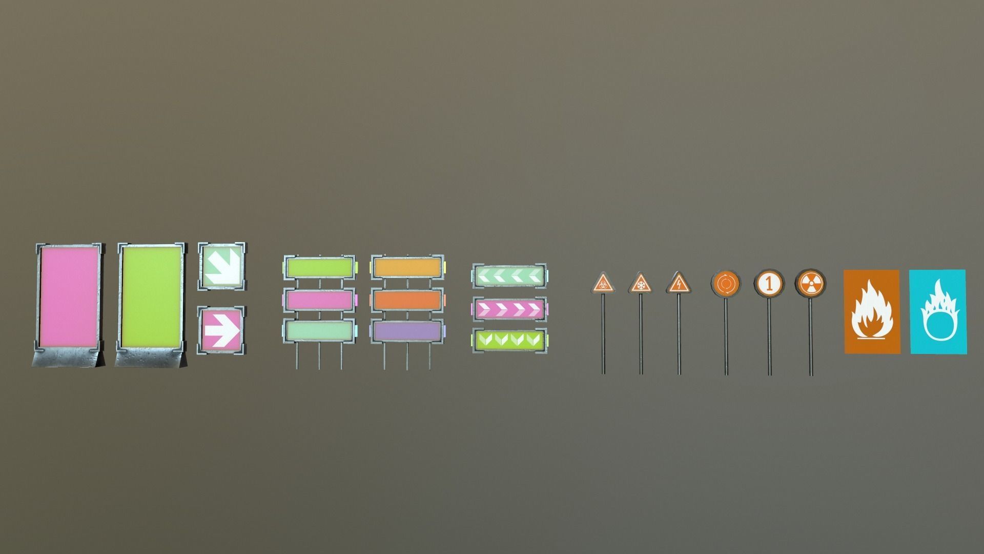 Sci-Fi Signs Low-poly 3D model_21