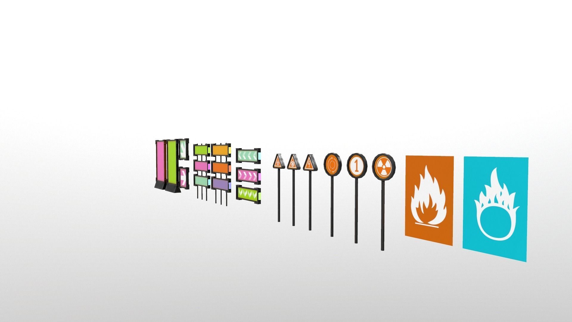 Sci-Fi Signs Low-poly 3D model_3