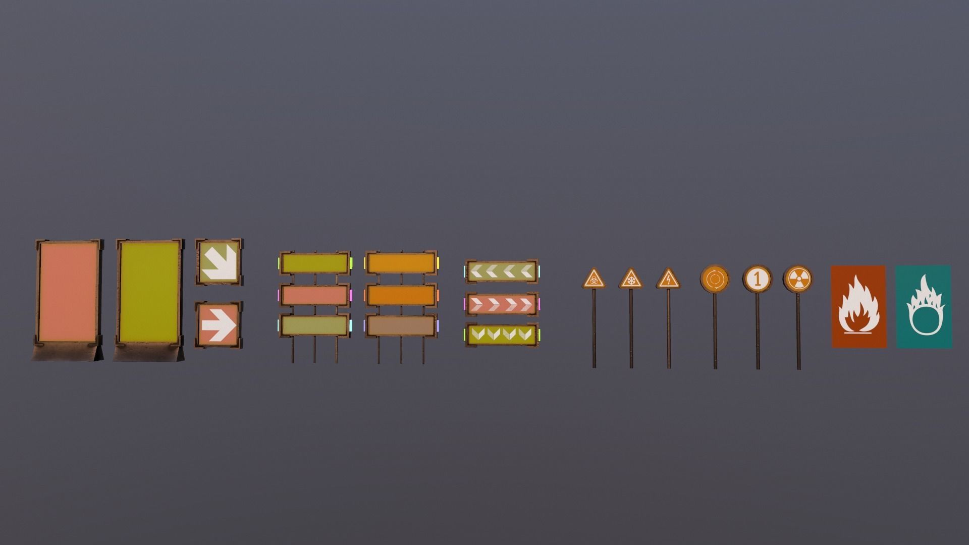 Sci-Fi Signs Low-poly 3D model_24