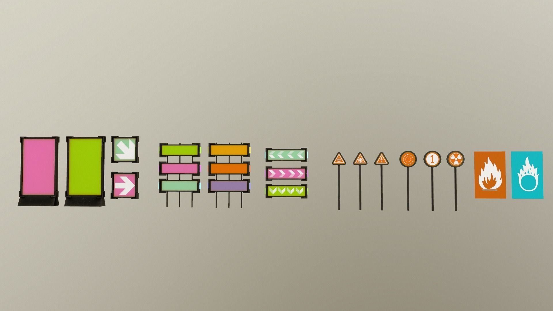 Sci-Fi Signs Low-poly 3D model_33