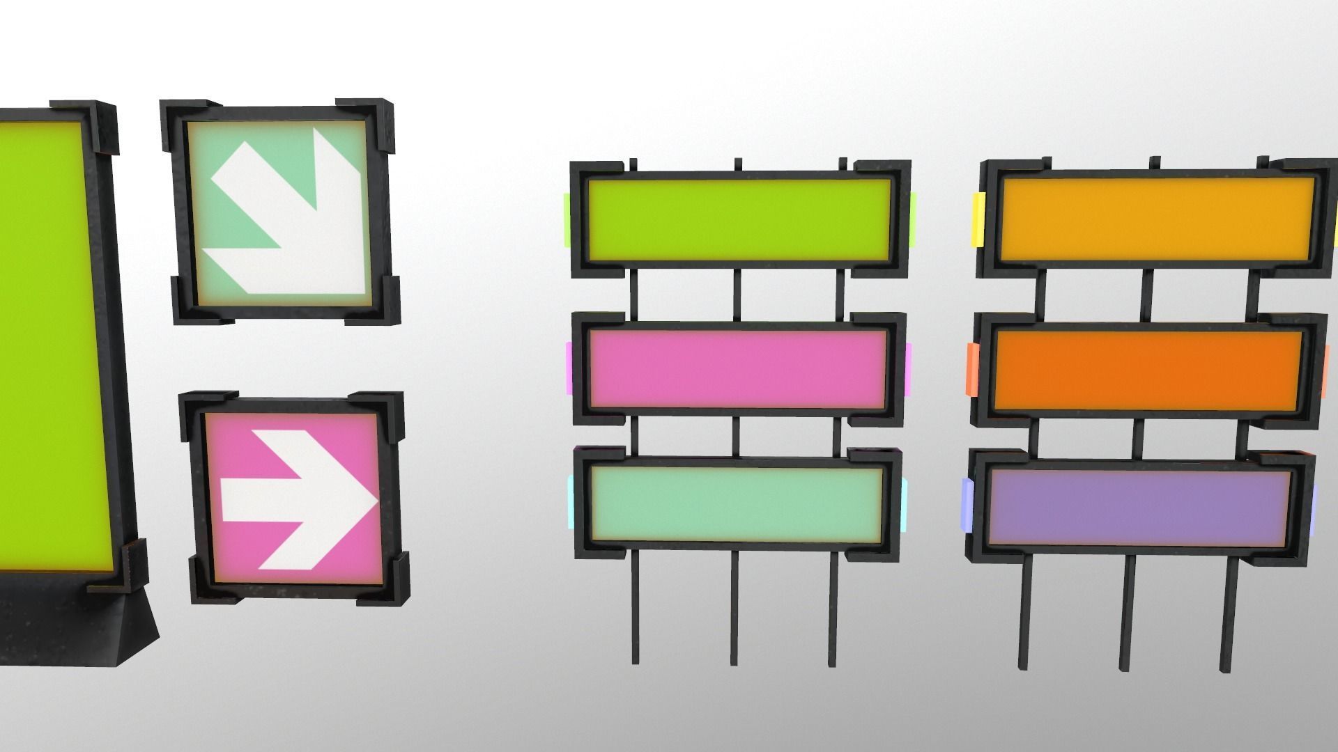 Sci-Fi Signs Low-poly 3D model_7