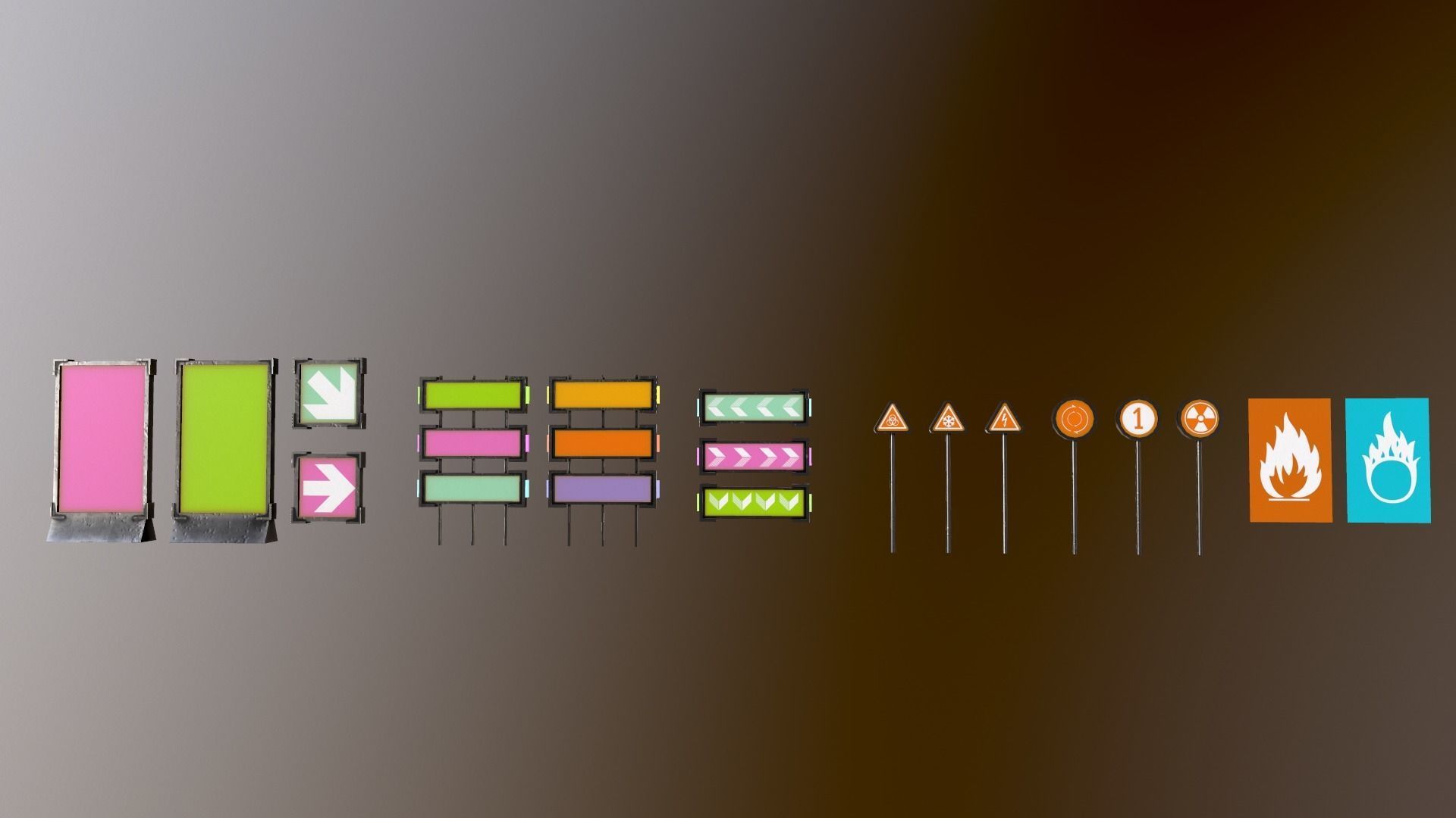 Sci-Fi Signs Low-poly 3D model_17
