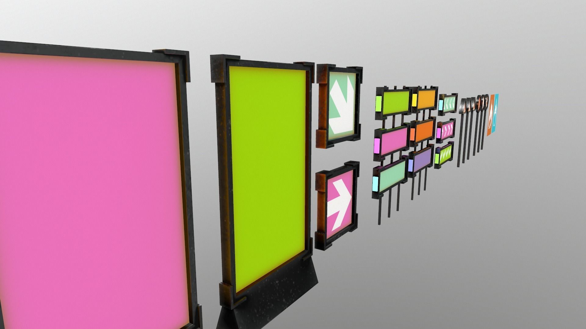 Sci-Fi Signs Low-poly 3D model_6