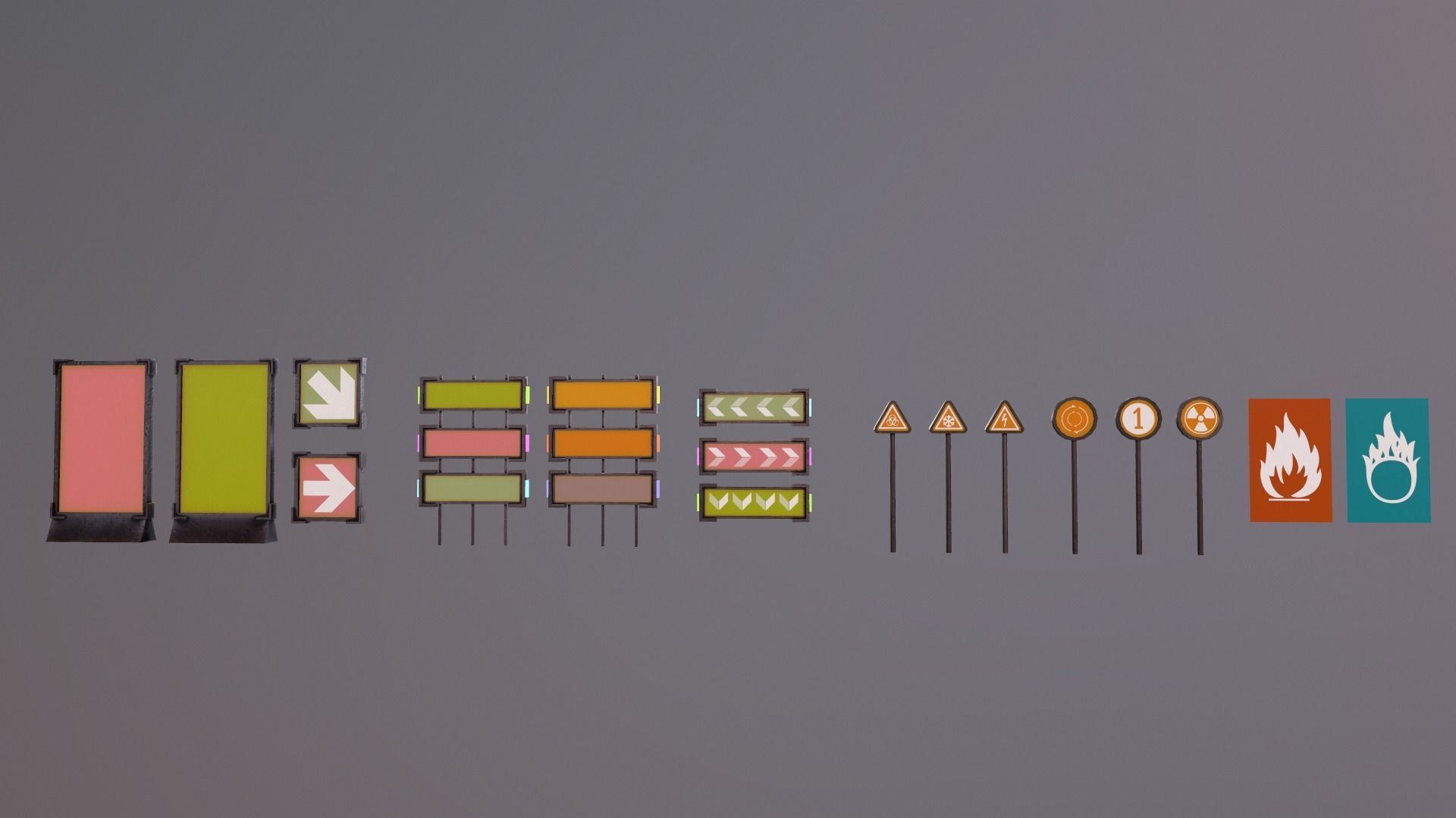 Sci-Fi Signs Low-poly 3D model_34