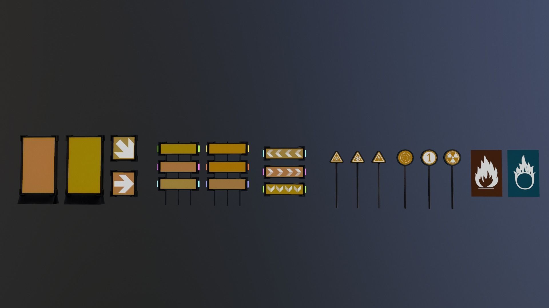 Sci-Fi Signs Low-poly 3D model_12