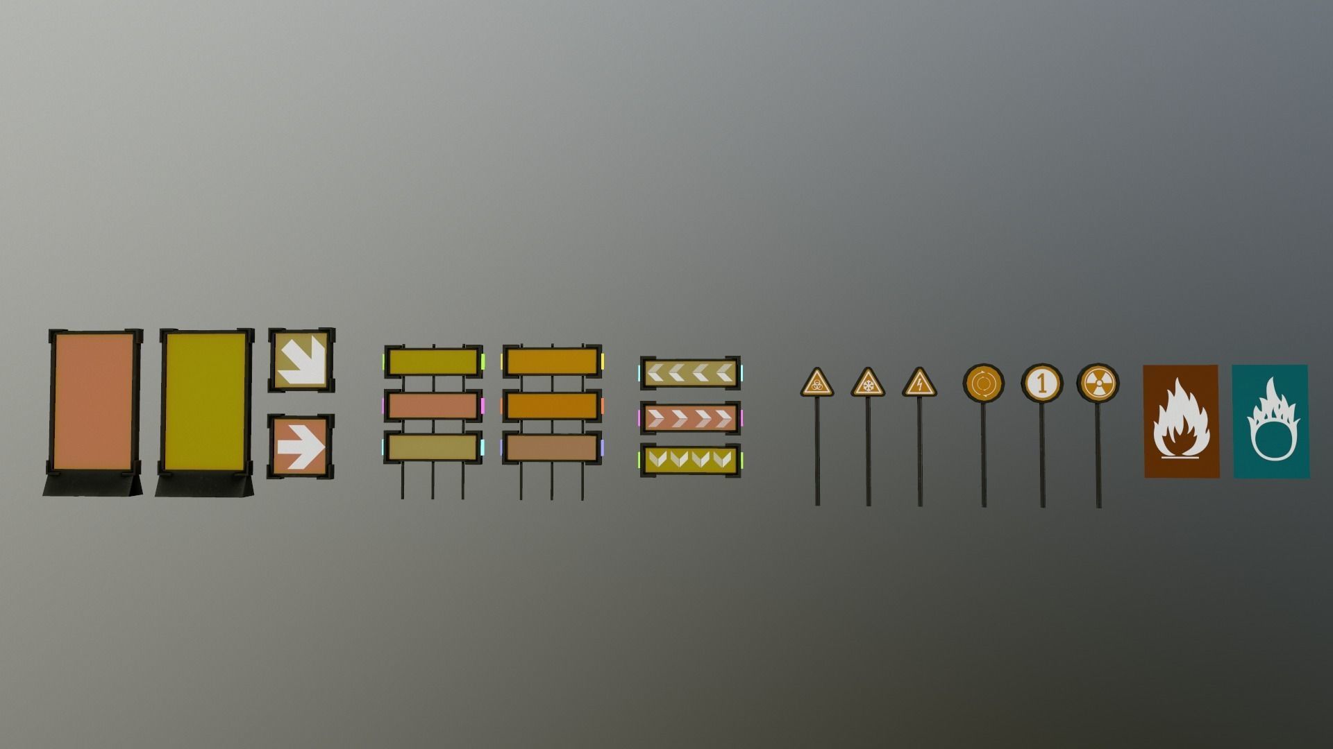 Sci-Fi Signs Low-poly 3D model_23