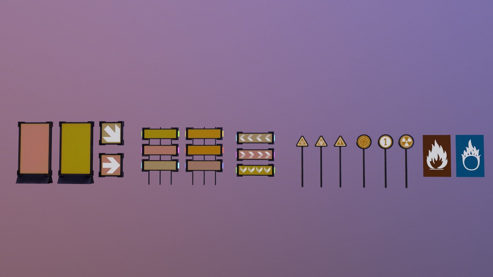 Sci-Fi Signs Low-poly 3D model_27
