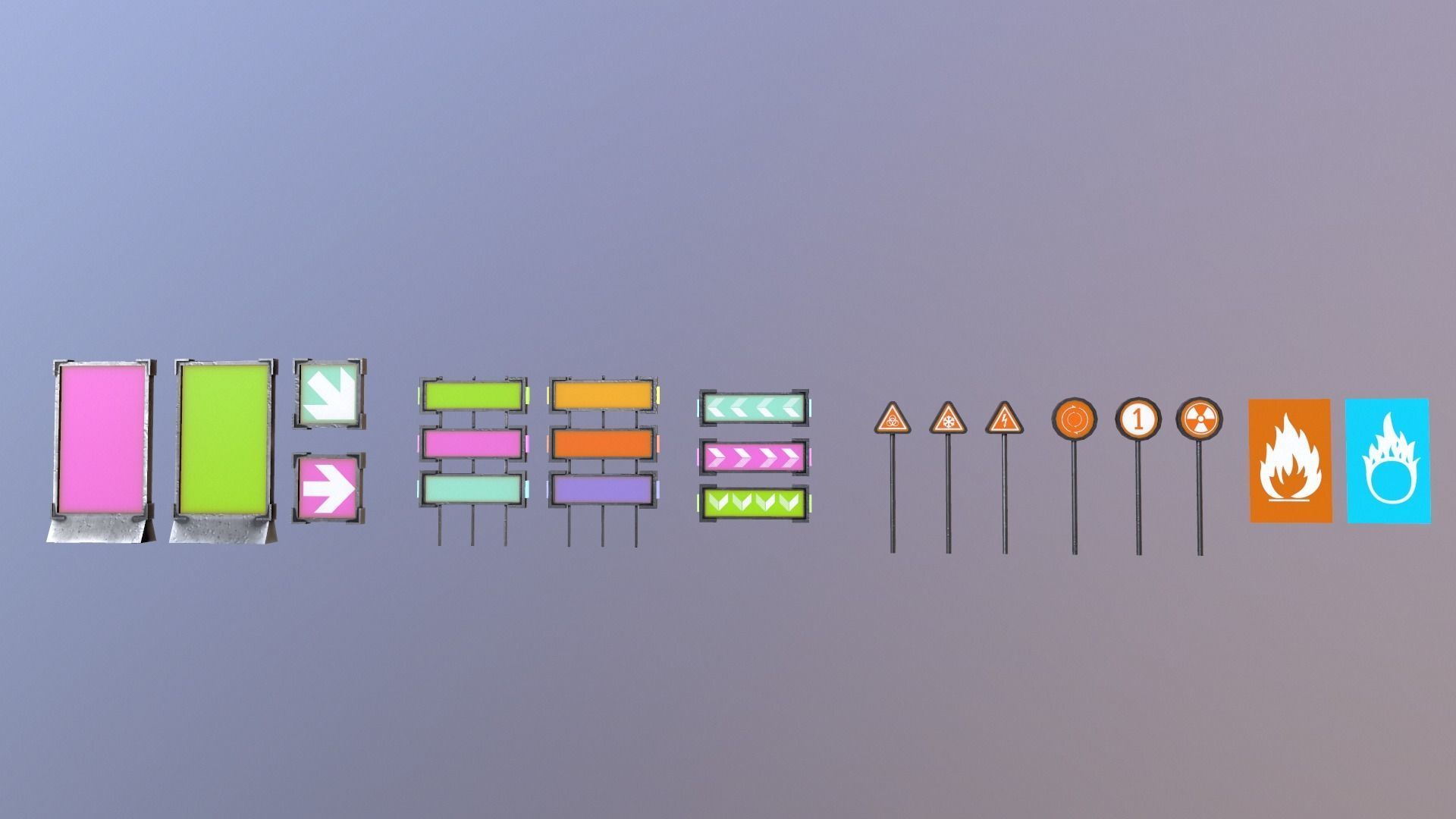 Sci-Fi Signs Low-poly 3D model_16