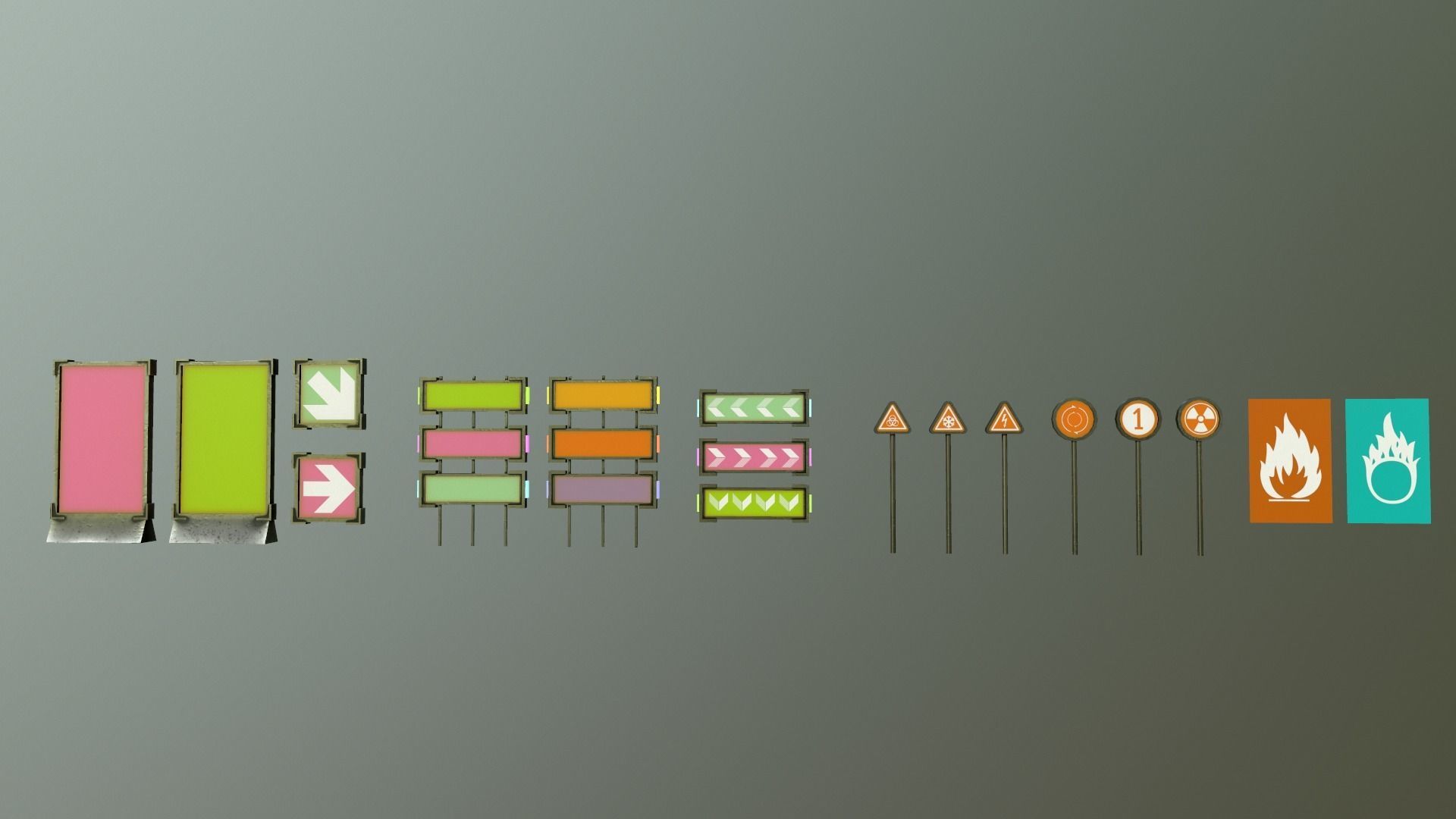 Sci-Fi Signs Low-poly 3D model_20