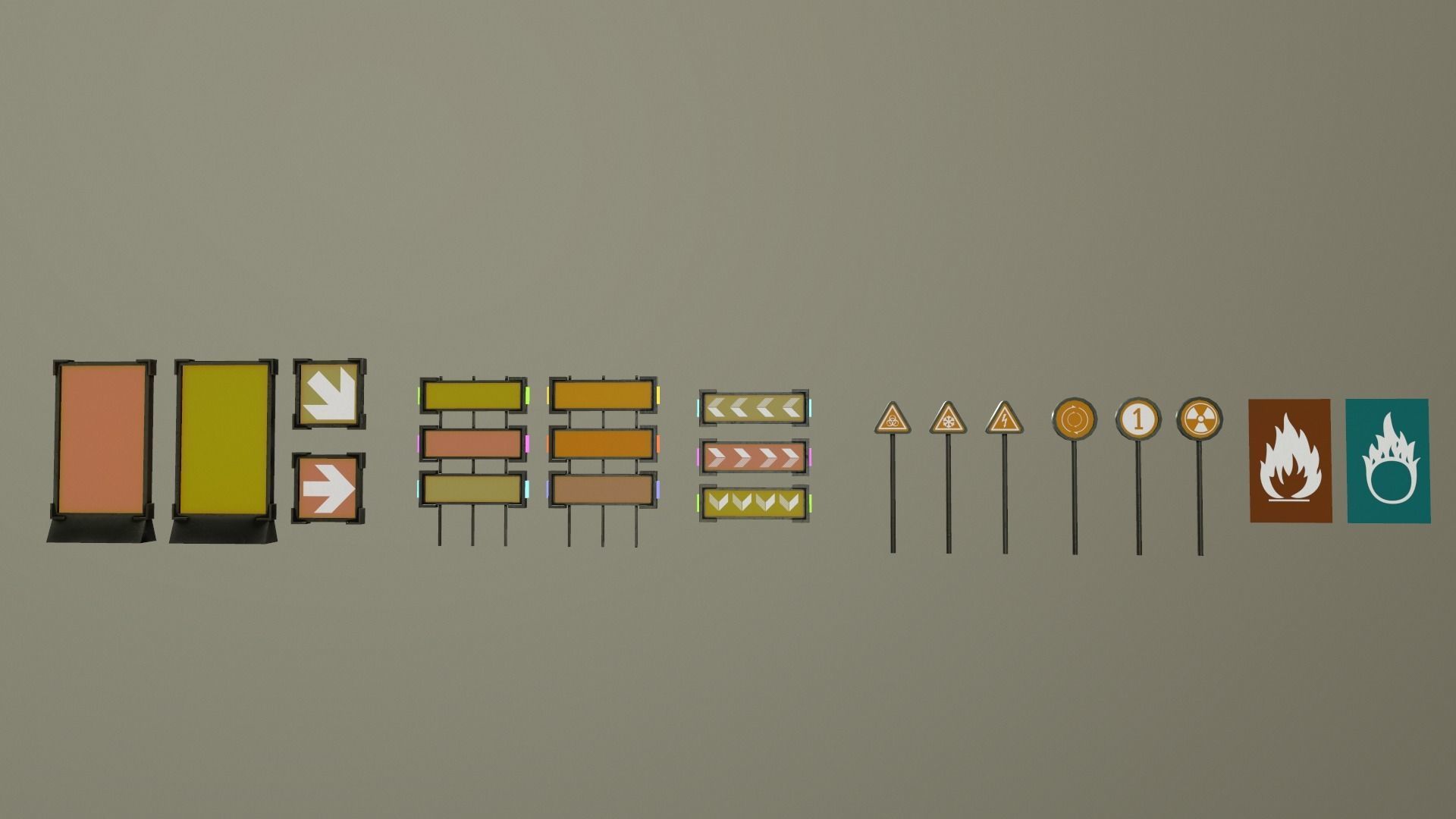 Sci-Fi Signs Low-poly 3D model_29
