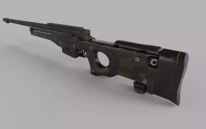 AWM Sniper Rifle Low-poly 3D model Low-poly 3D model