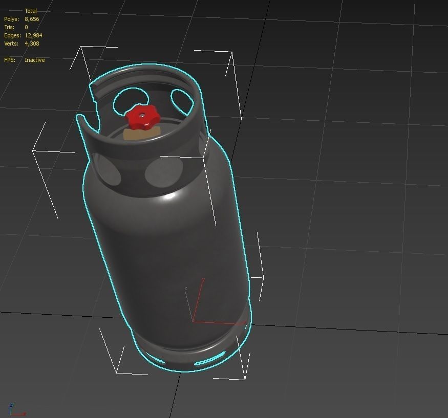 Gas Bottle M1 Low-poly 3D model_12