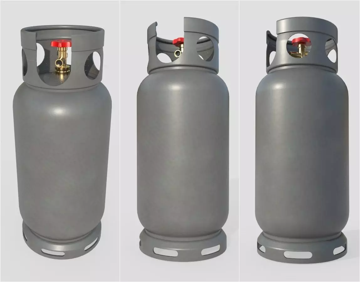 Gas Bottle M1 Low-poly 3D model_0
