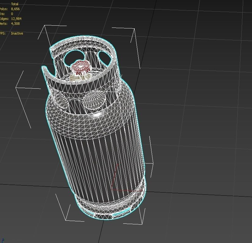 Gas Bottle M1 Low-poly 3D model_13
