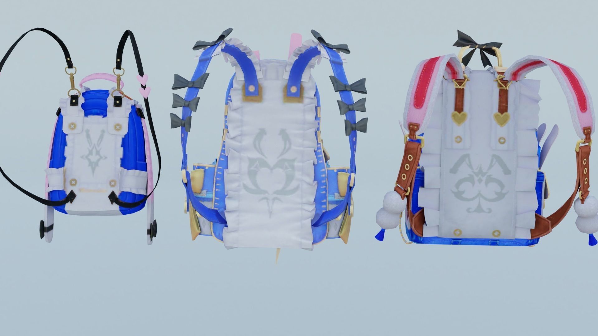 3x bag Wintry Ruler Backpack 3D model_3