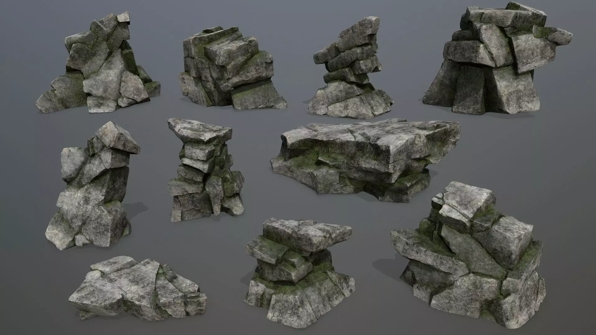 rocks rock formation Low-poly 3D model_0