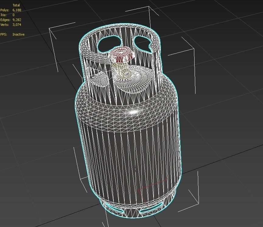 Gas Bottle M3 Low-poly 3D model_13