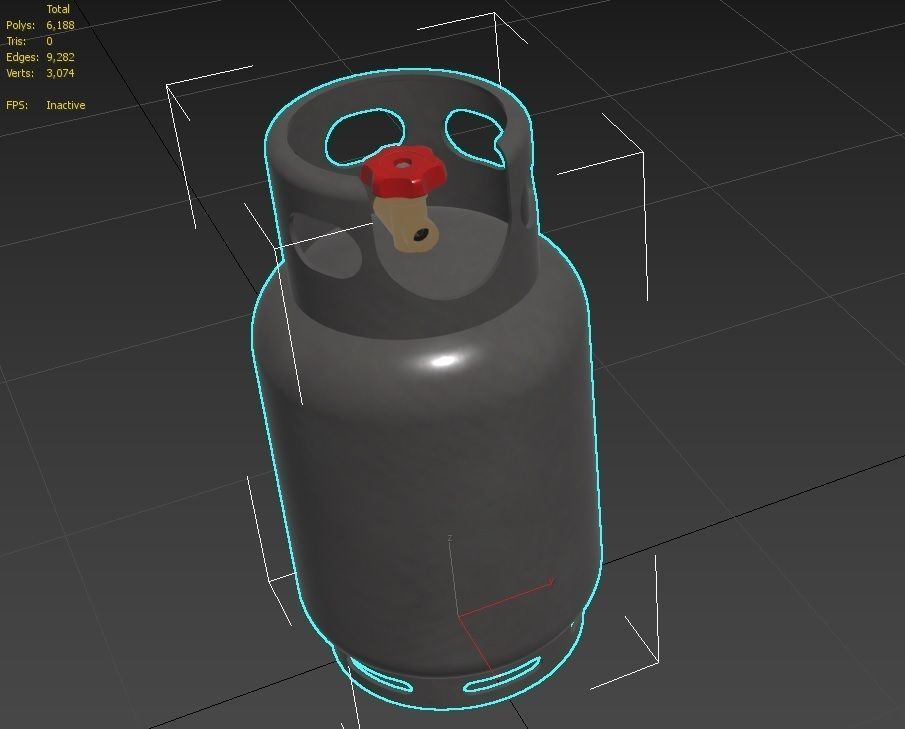 Gas Bottle M3 Low-poly 3D model_12
