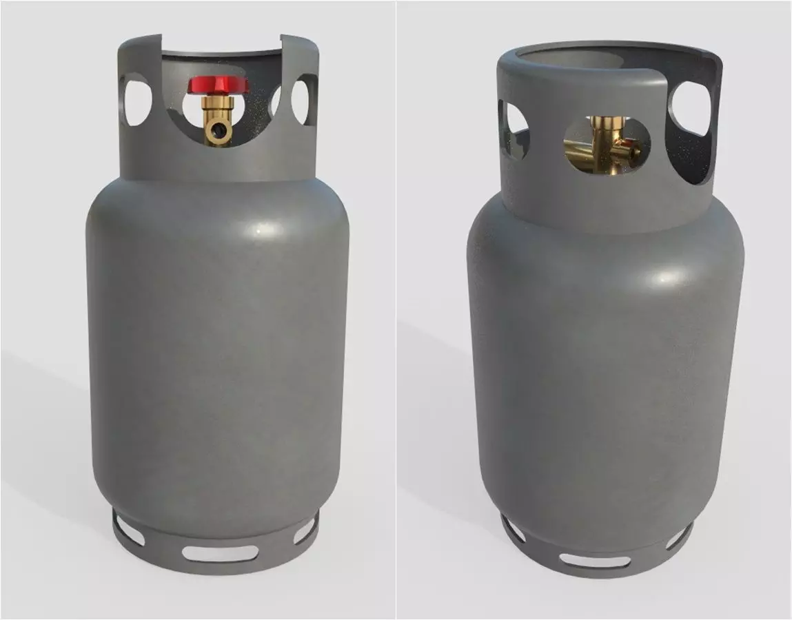 Gas Bottle M3 Low-poly 3D model_0