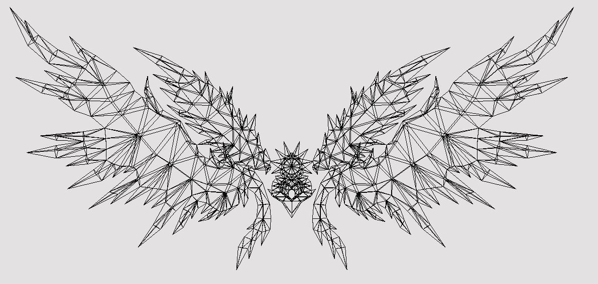 Futuristic Wing Low-poly 3D model_13