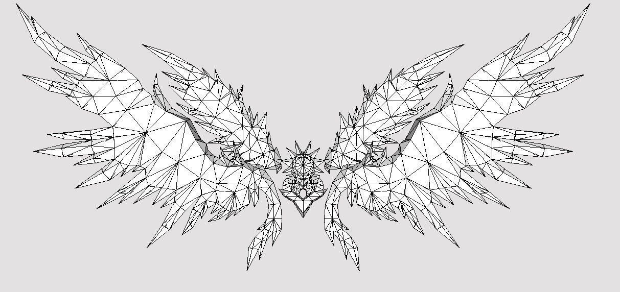 Futuristic Wing Low-poly 3D model_3