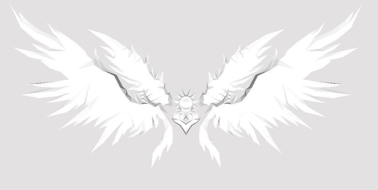 Futuristic Wing Low-poly 3D model_12