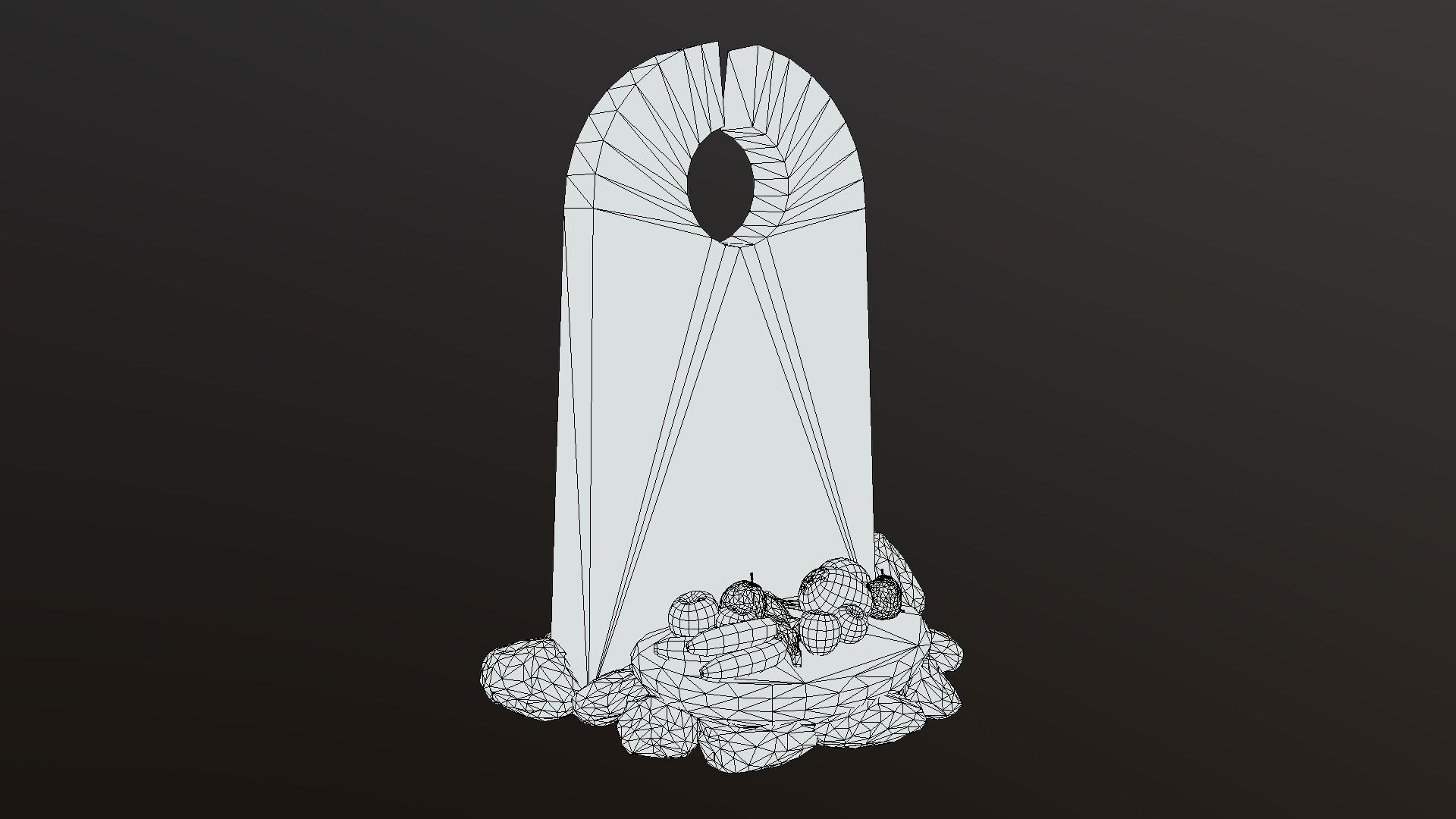 Rune Stone with Secrefice Altar Low-poly 3D model_2