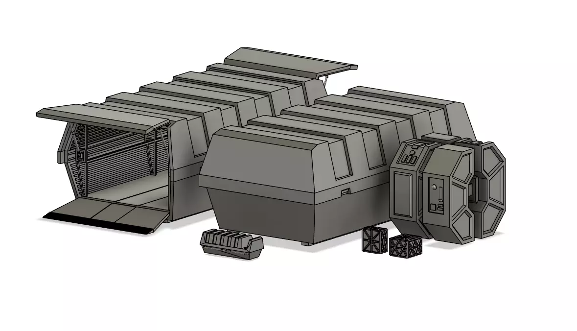 Star Wars republic cargo containers and boxes 3D print model_0