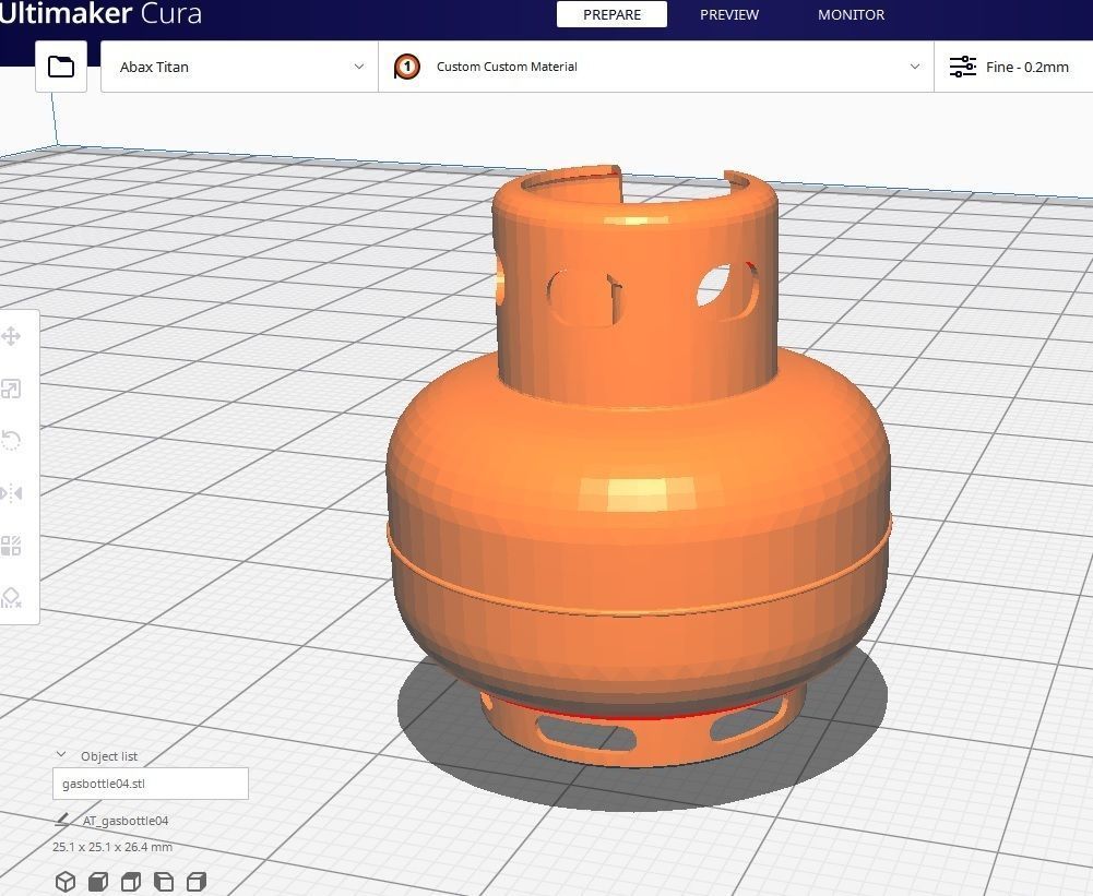 Gas Bottle M4 Low-poly 3D model_1