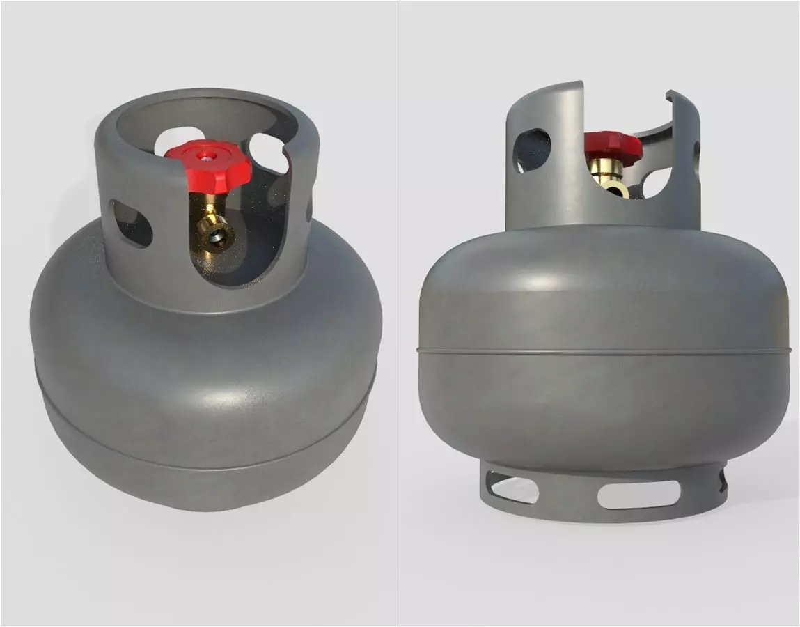 Gas Bottle M4 Low-poly 3D model_0