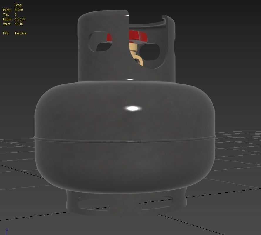 Gas Bottle M4 Low-poly 3D model_12