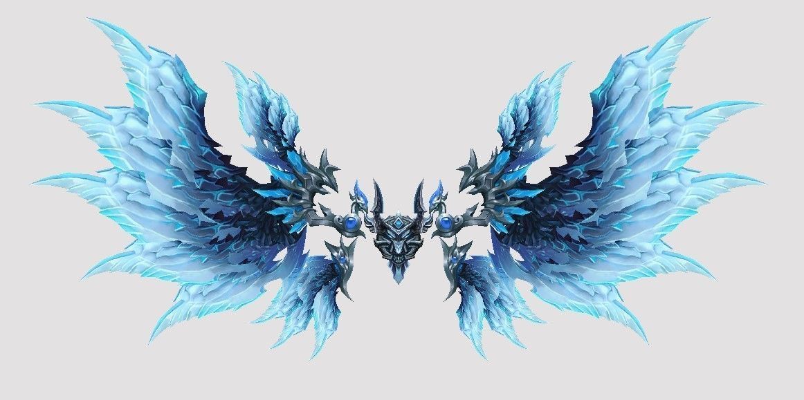 Blue Crystal Wing Low-poly 3D model_15