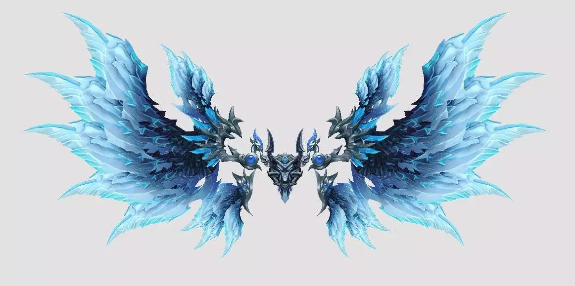 Blue Crystal Wing Low-poly 3D model_0
