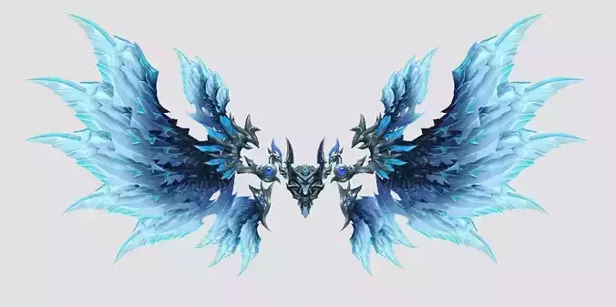 Blue Crystal Wing Low-poly 3D model