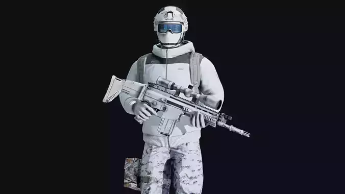 Winter Soldier Low-poly 3D model