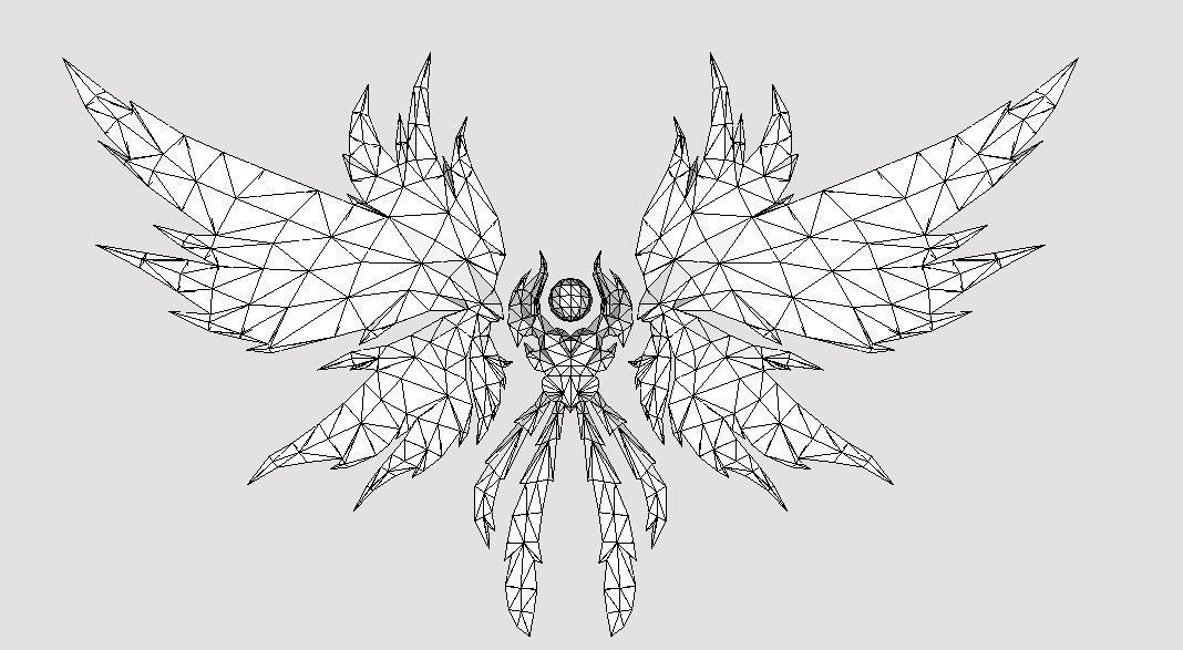 Crystal Wing Low-poly 3D model_8