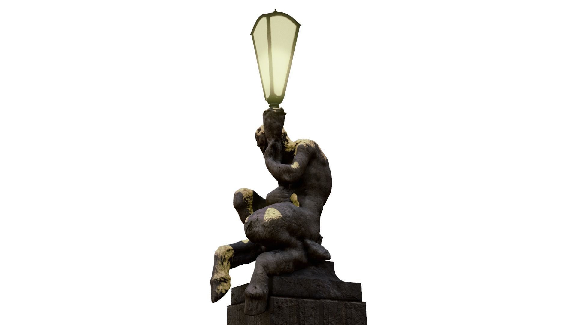 Faun with a Lamp Statue Free low-poly 3D model_4