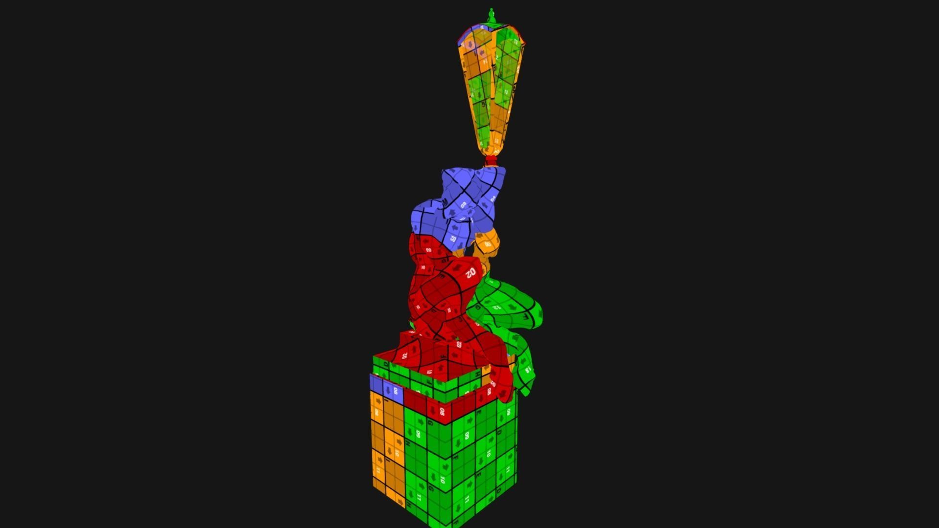 Faun with a Lamp Statue Free low-poly 3D model_8