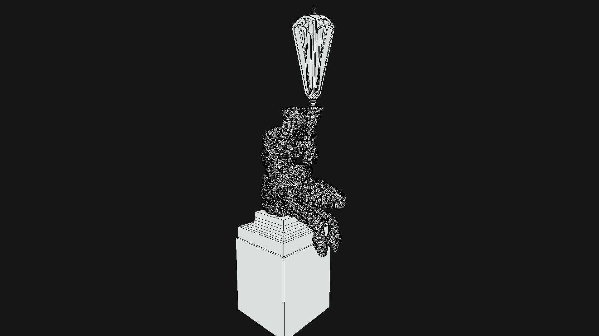 Faun with a Lamp Statue Free low-poly 3D model_9