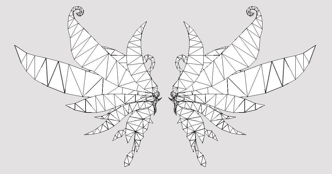 Butterfly Wing Low-poly 3D model_9