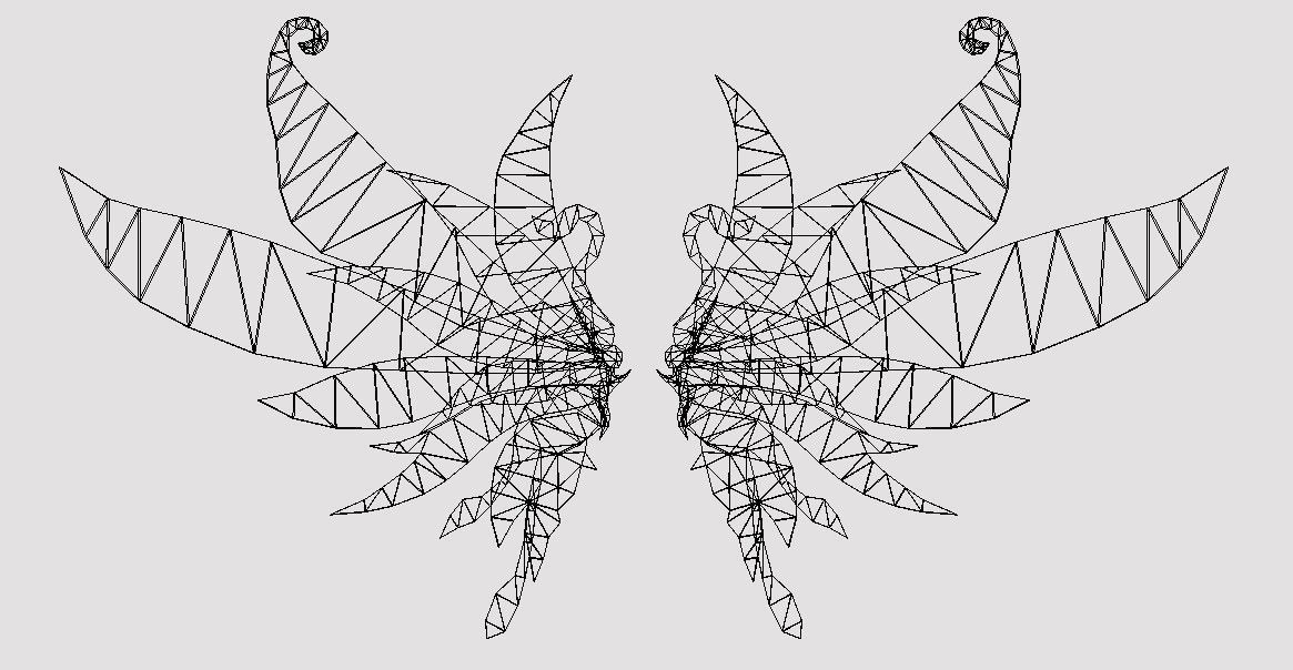 Butterfly Wing Low-poly 3D model_3