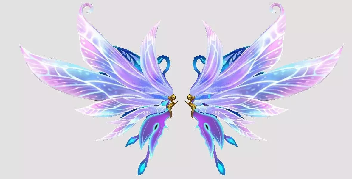 Butterfly Wing Low-poly 3D model_0